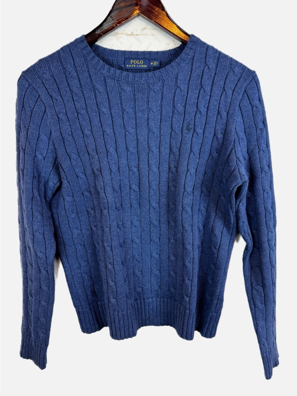 Polo Ralph Lauren | Blue 100% Cotton Cable Knit Sweater, M